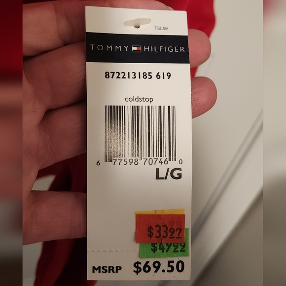 VINTAGE TOMMY HILFIGER Men's Long Sleeve Fleece Pullover Jacket Size L Red NWT - Picture 7 of 11